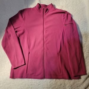 LL Bean fleece zip up jacket with pockets magenta XL